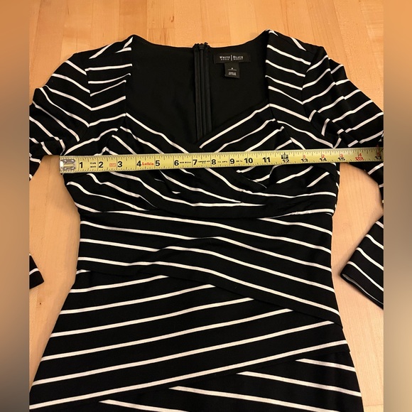 White House Black Market Slimming Striped Bandage Dress Black & White Size 2 - Picture 10 of 13